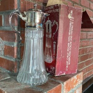 Silver plated rim pitcher carafe- vintage by FB Rogers